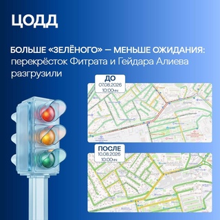 В Ташкенте на перекрестке Фитрата и Гейдара Алиева увеличили время «зеленого» сигнала