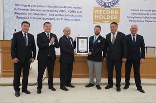 Қорақалпоқ ўтови Гиннес рекордлар китобига киритилди