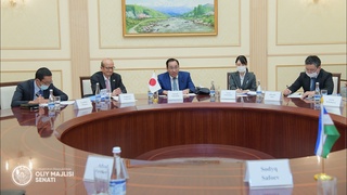 Сенат Раисининг биринчи ўринбосари С. Сафоев Япония ташқи ишлар вазирининг парламент ўринбосари билан учрашди