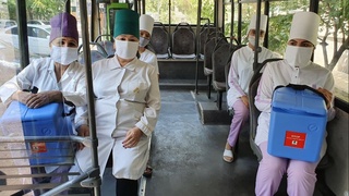 Тошкентда аҳолини эмлаш учун мобил автобуслар йўлга қўйилди