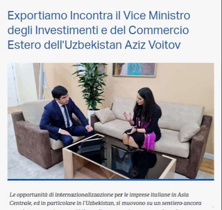 Италия Ўзбекистон товар ва хизматлар бозорига фаол кириш имкониятига эга