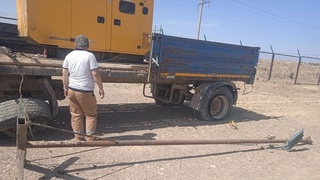 Грузовик с негабаритным грузом стал причиной отключения энергоблока на Талимарджанской ТЭС