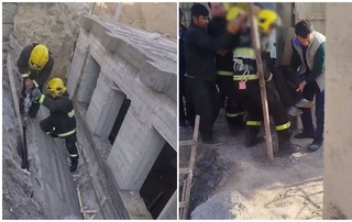 Toshkentda beton plitasi orasida qisiqib qolgan fuqaro qutqarib olindi