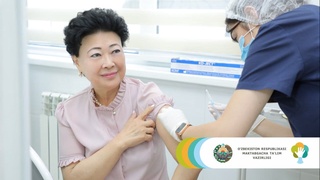 Maktabgacha taʼlim vaziri Agrippina Shin koronavirusga qarshi emlandi