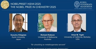 Нобелевскую премию по химии в 2025 году присудили за разработку металлоорганических каркасов