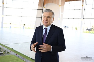 The New Uzbekistan residential area is being built in Sharaf Rashidov district