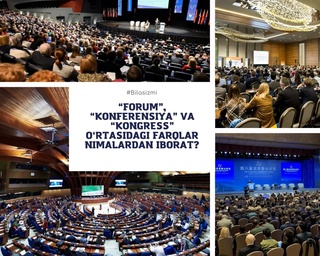 "Forum", "Konferensiya", "Kongress", "Seminar", "Simpozium" tushunchalari o'rtasidagi farqlar nimalardan iborat?
