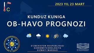 Bugun Oʻzbekiston boʻyicha yogʻingarchilik kutilmaydi — Oʻzgidromet