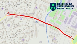 Toshkentdagi koʻchalarning biri avtomobillar harakati uchun vaqtincha yopilаdi