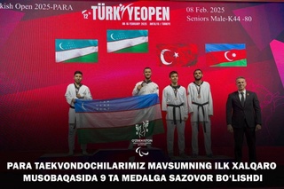 Сборная Узбекистана по паратаэквондо завоевала девять медалей на турнире «Turkish Open»