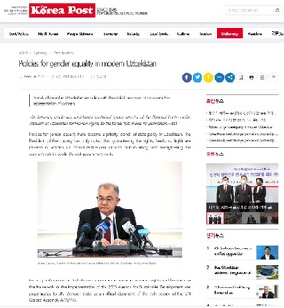 Yangi O'zbekistonning gender siyosati Janubiy Koreya matbuoti nigohida
