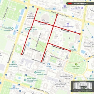 “Тошкентда беш ташаббус” тадбирлари ўтказилиши муносабати билан айрим кўчалар ёпилади