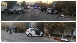 В Паркентском районе столкнулись «Mercedes» и «Matiz»