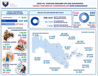 Дар Ӯзбекистон 48 фоизи соҳибкорони инфиродии ба қайд гирифташуда бо савдои чакана машғуланд
