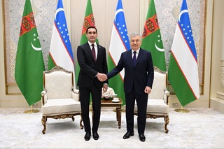 A solemn welcome ceremony for the President of Turkmenistan takes place