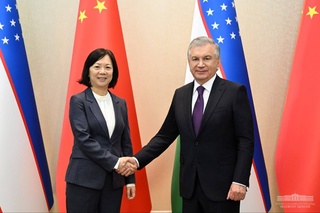 The President of Uzbekistan meets with the Chairwoman of the Silk Road Fund