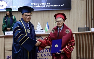 Лауреату Нобелевской премии Азизу Санджару вручен диплом почетного доктора Международного университета туризма «Шелковый путь»