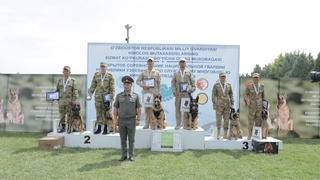 Впервые в Узбекистане организовано открытое соревнование по служебному многоборью кинологов-специалистов