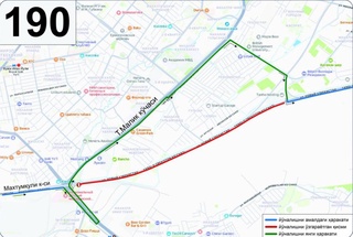 В Ташкенте изменен маршрут автобуса № 190 в связи с дорожными работами на улице Янги Узбекистон