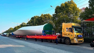 Navoiy viloyatida qurilayotgan shamol elektr stansiyasi uchun Xitoydan turbina va generatorlar olib kelinmoqda