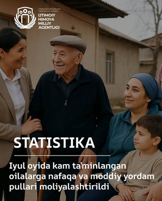 In July, over 340 billion soums were allocated to needy families in Uzbekistan