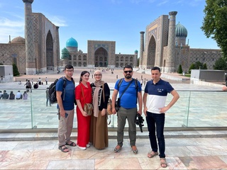 A group of journalists and bloggers from Azerbaijan is preparing media content on Uzbekistan