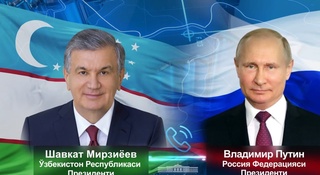 Президенти Русия раҳбари Ӯзбекистонро бо пирӯзиаш дар интихобот табрик кард
