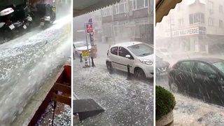 На улицы Стамбула обрушился мощный ливень