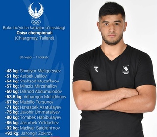 Номҳои муштзанҳои Ӯзбекистон, ки дар доираи чемпионати Осиё ба ринг мебароянд, маълум шуданд