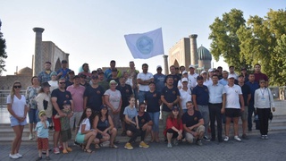 «ШЫҰ-ға мүше мемлекеттердің астанадан Самарқант қаласына  автокөлік сапары» қатысушылары Самарқант қаласында