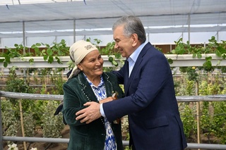 Давлат раҳбари деҳқон аёлнинг меҳнатини эътироф этди