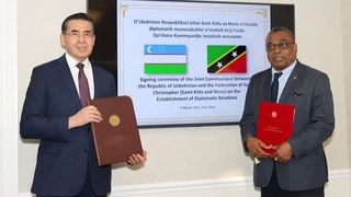 Ўзбекистон муносибатҳои дипломатиро бо Сент-Китс ва Невис барқарор намуд