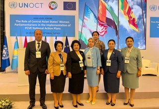 Members of the Parliament of Uzbekistan participate in the forum in Istanbul