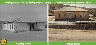 Деҳқонобод  туманидаги 11-умумтаълим мактаби Тиллатепа филиали янгидан қуриб берилди
