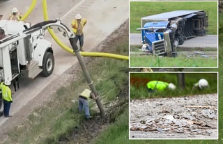 Техасда 8 млн дона танга автомобил йўлига сочилиб кетди