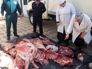 Бухоро вилоятидан 1 тонна истеъмолга яроқсиз гўштни Тошкентга олиб келаётган шахс қўлга олинди