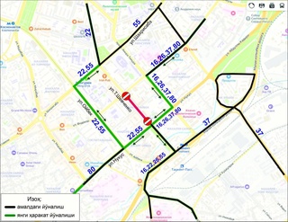 Six bus routes have been changed in Tashkent for a month