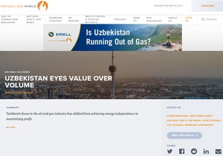 «Natural Gas World»: Ўзбекистон энергетика мустақиллигига эришиш жараёнида максимал фойда олишга интилмоқда