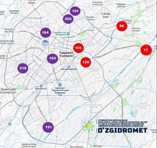 Ҳавои шаҳри Тошканд нисбат ба рӯзҳои гузашта андак тоза шуд