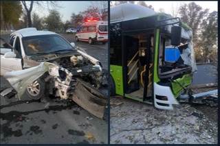 Тошкентда “Lacetti” ва автобус иштирокида ЙТҲ содир бўлди