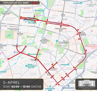 Toshkentda marafon sabab qator koʻchalarda harakat cheklanadi