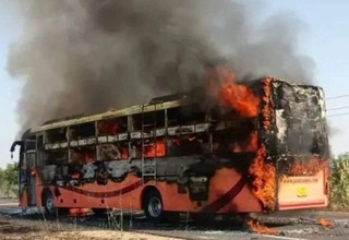 At least 20 people have died in a bus fire in southern India