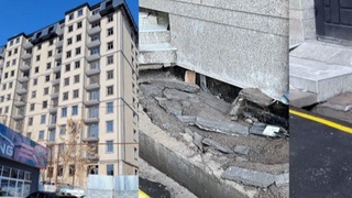 Yomg'irdan so'ng cho'kib, tag qismi ochilib qolgan ko'p qavatli uy yuzasidan munosabat bildirildi