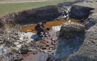В Кашкадарье калийный завод сбрасывал сточные воды в ручей