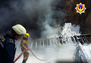 «Қамчиқ» довонида ёқилғи ташувчи юк машинаси ёниб кетди