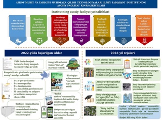 Atrof-muhit va tabiatni muhofaza qilish texnologiyalari ilmiy-tadqiqot instituti tomonidan qanday ishlar amalga oshirildi?