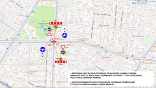 Toshkentdagi ayrim koʻchalarda harakat vaqtincha cheklanadi