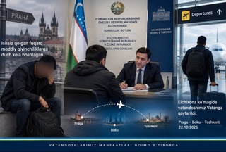 При содействии узбекских дипломатов соотечественник, оказавшийся в трудной ситуации в Чехии, вернулся на родину