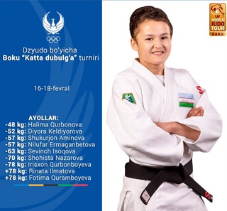 Пеш аз баргузории мусобиқаи «Тоскулоҳи бузург»-и Тошканд дзюдочиёни мо дар Боку қувва меозмоянд