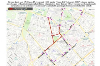 Эртага пойтахт кўчаларида айрим йўллар вақтинча ёпилади